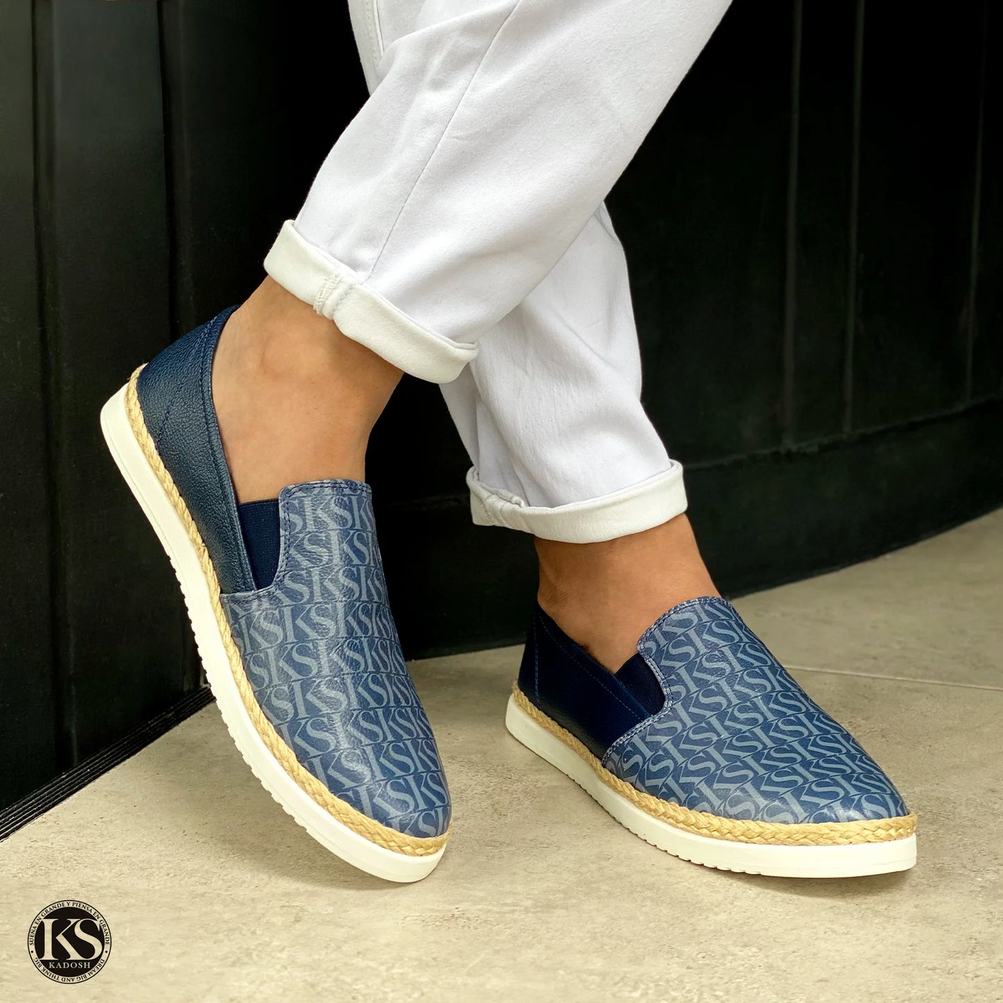 Últimas tallas - TENIS ESPADRILLA CUERO KS AZUL