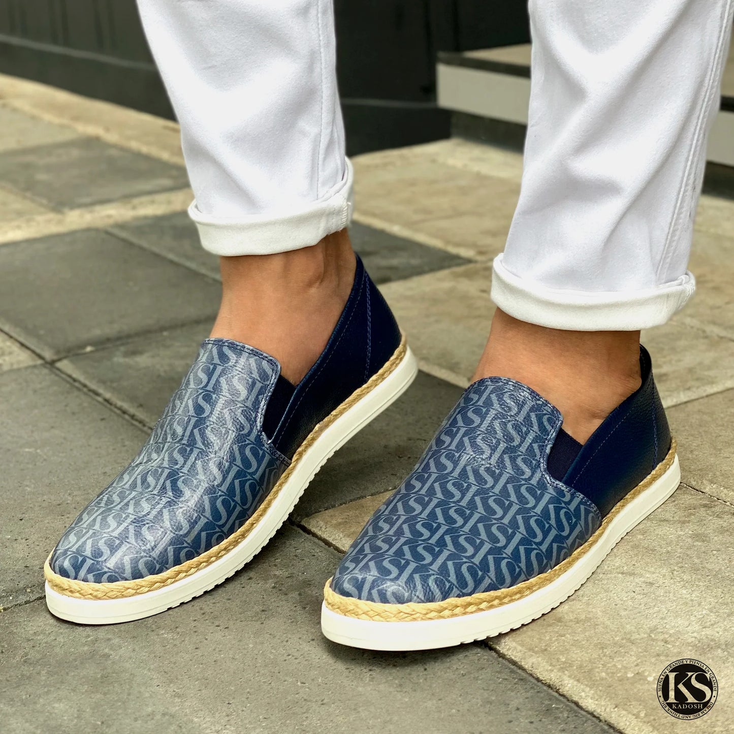 Últimas tallas - TENIS ESPADRILLA CUERO KS AZUL
