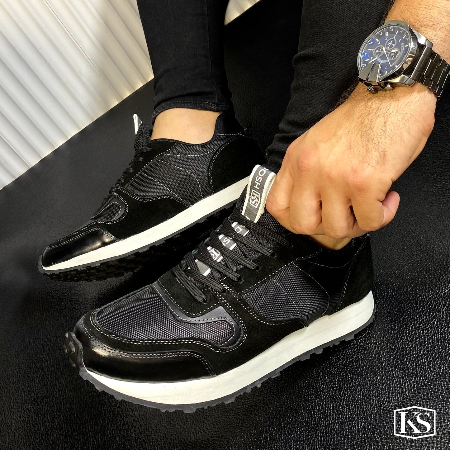 TENIS MONTECARLO NEGRO - ENVÍO GRATIS