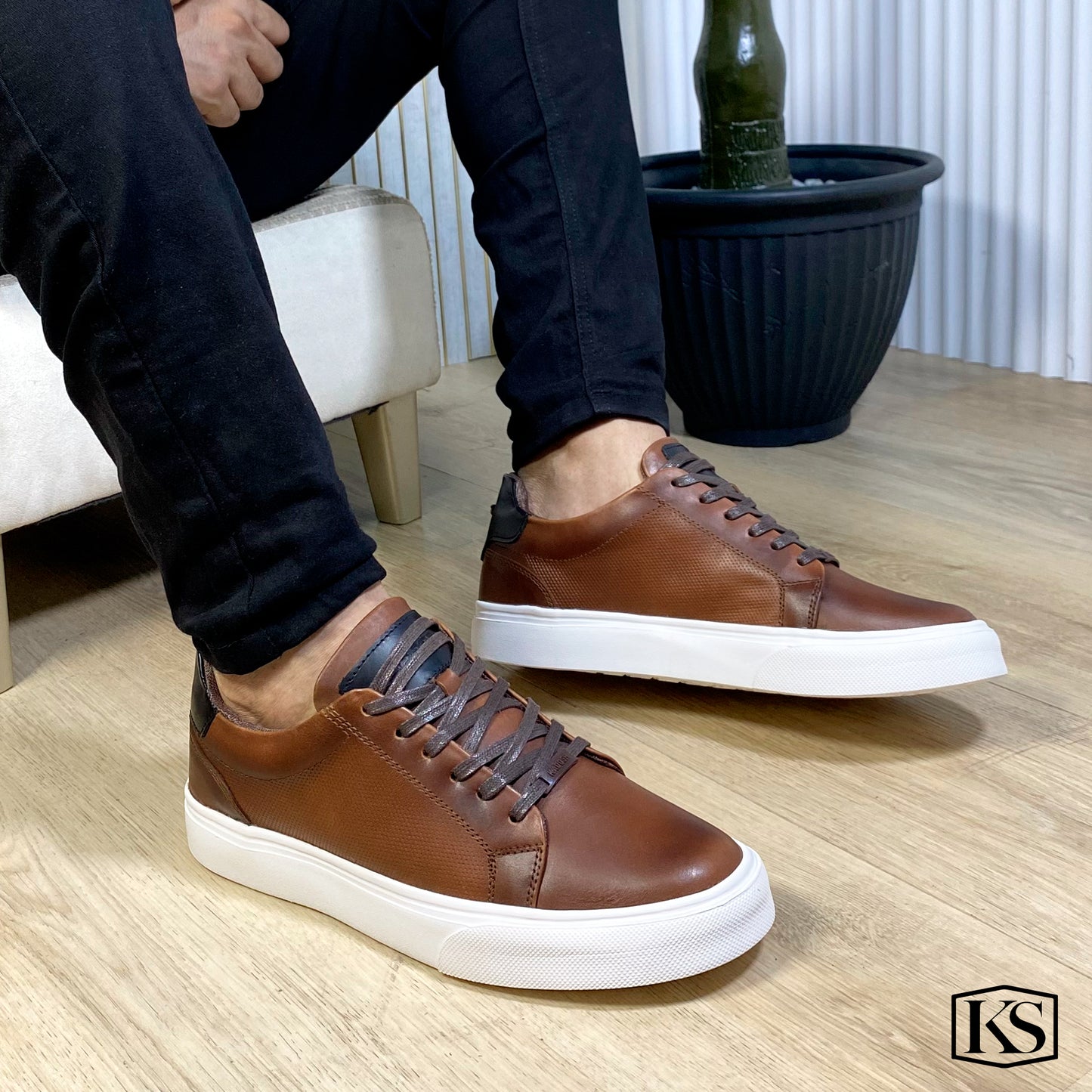 TENIS ASPEN CUERO CAFÉ- ENVÍO GRATIS