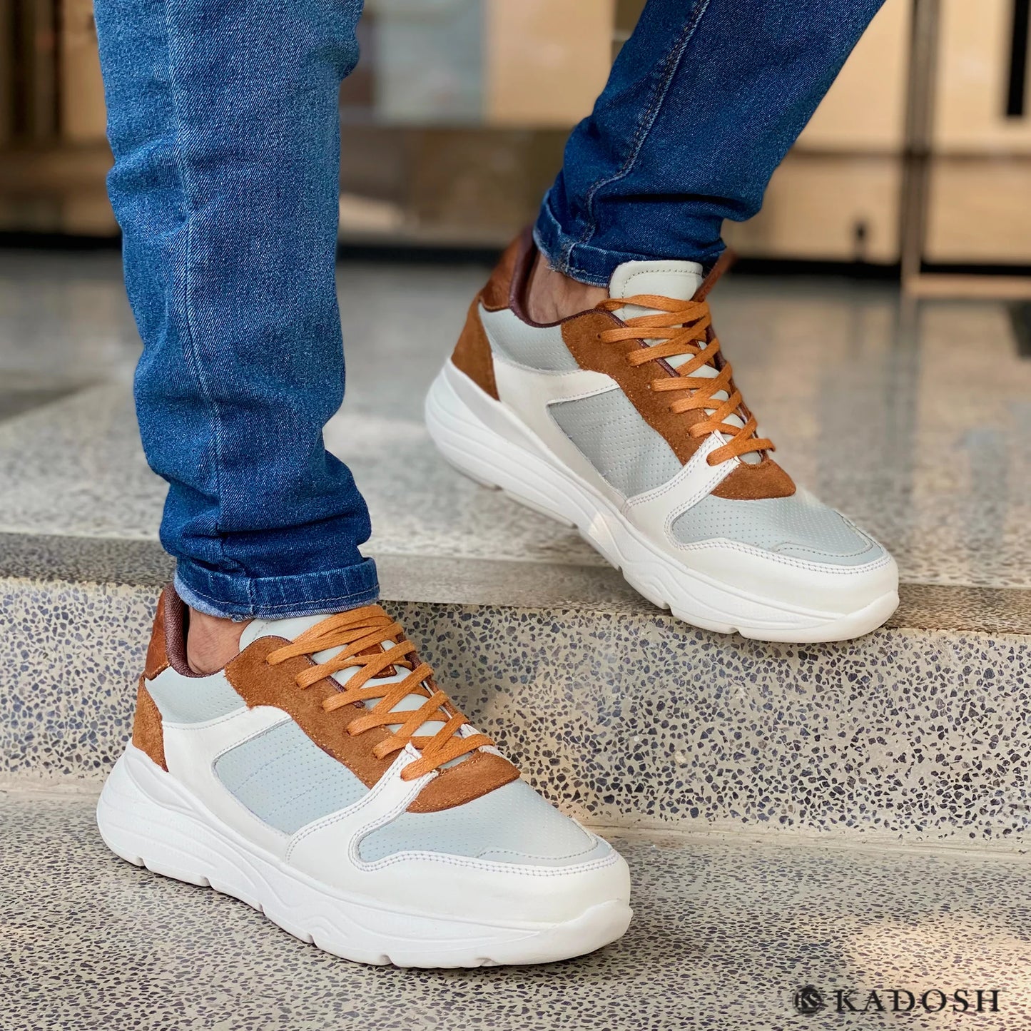 Últimas tallas - TENIS HOMBRE CUERO HOUSTON GRIS - ENVÍO GRATIS
