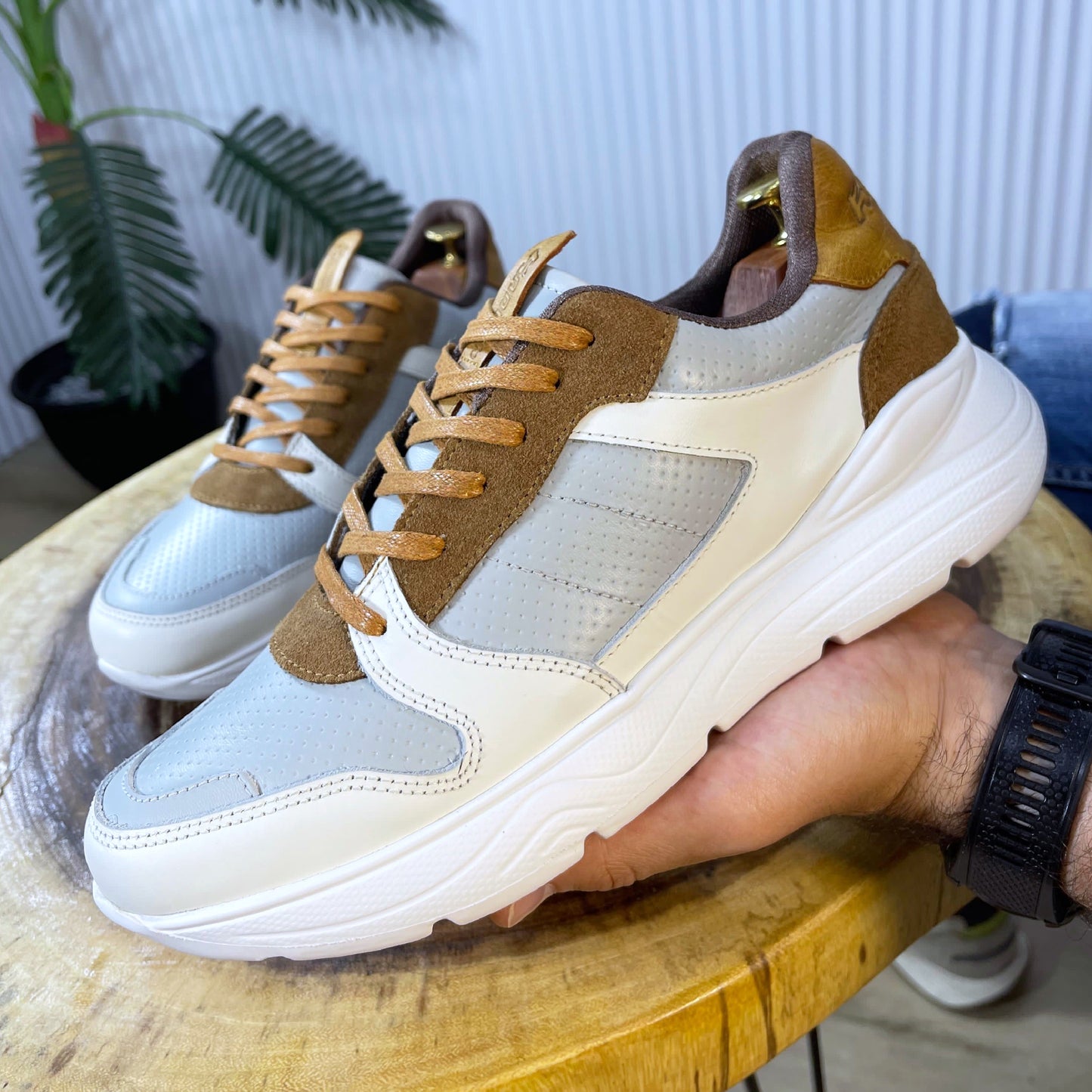 Últimas tallas - TENIS HOMBRE CUERO HOUSTON GRIS - ENVÍO GRATIS