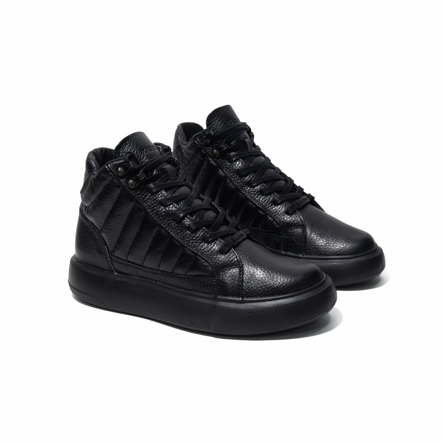 TENIS BOTA CUERO NEGRO - ENVÍO GRATIS