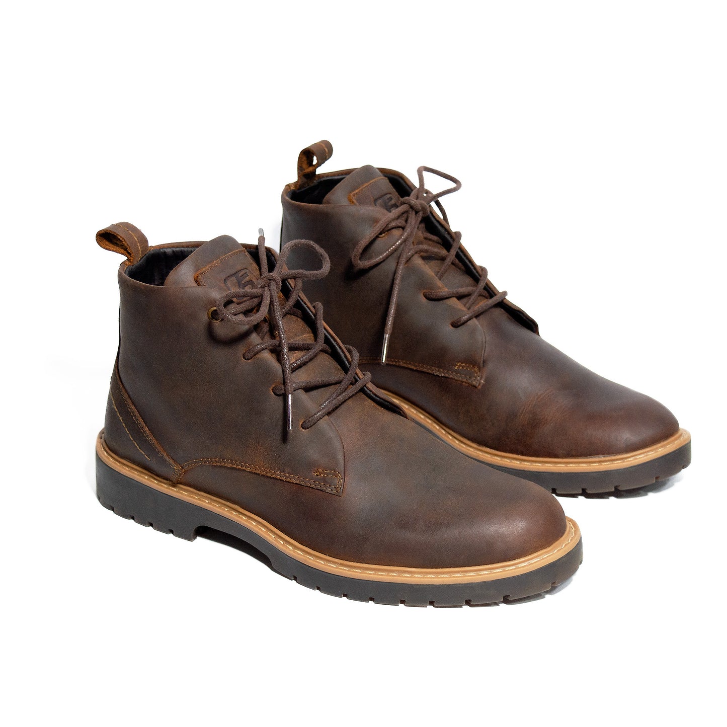 BOTINES CAFÉ 100% CUERO - ENVIO GRATIS