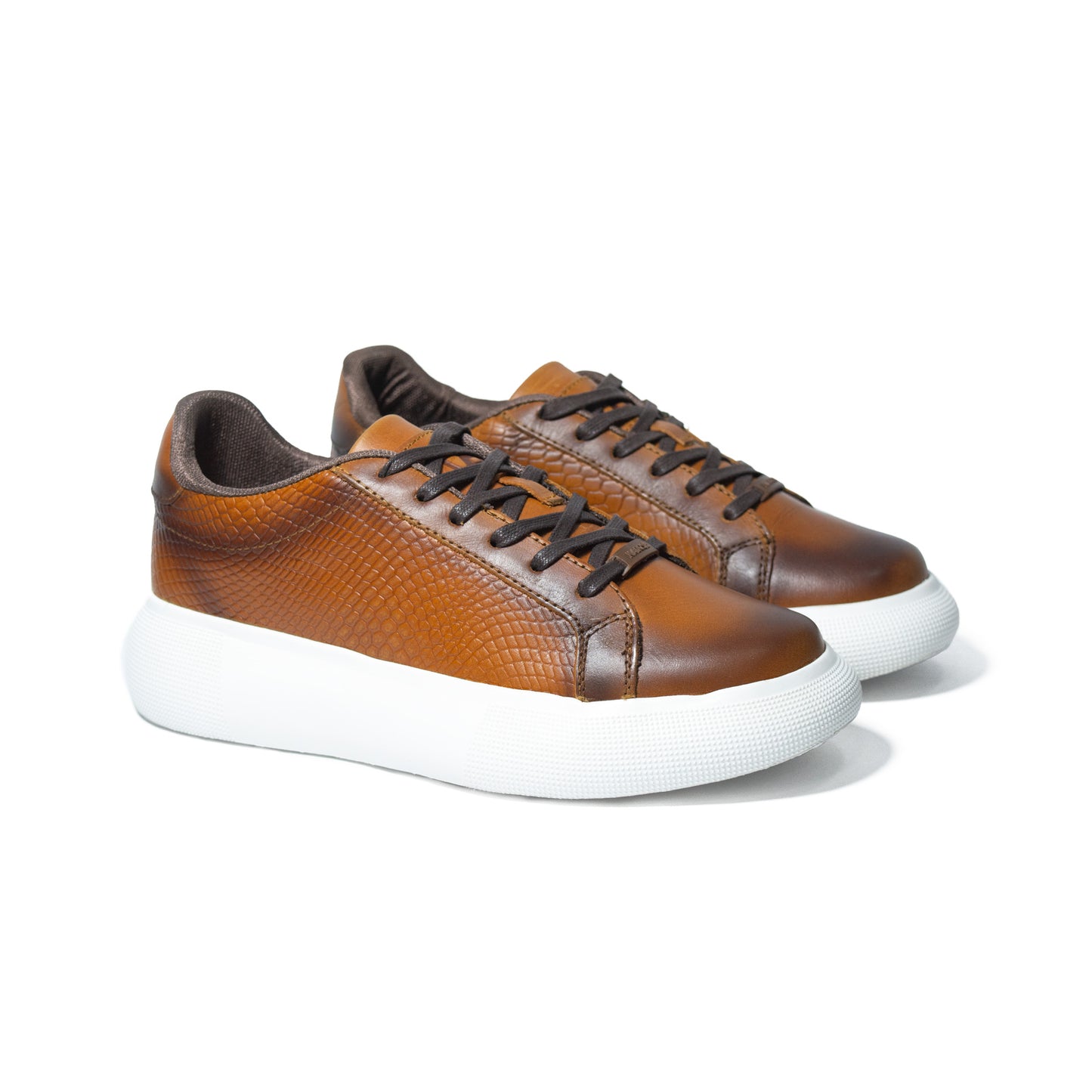 TENIS CABERNET CUERO GRABADO MIEL- ENVÍO GRATIS