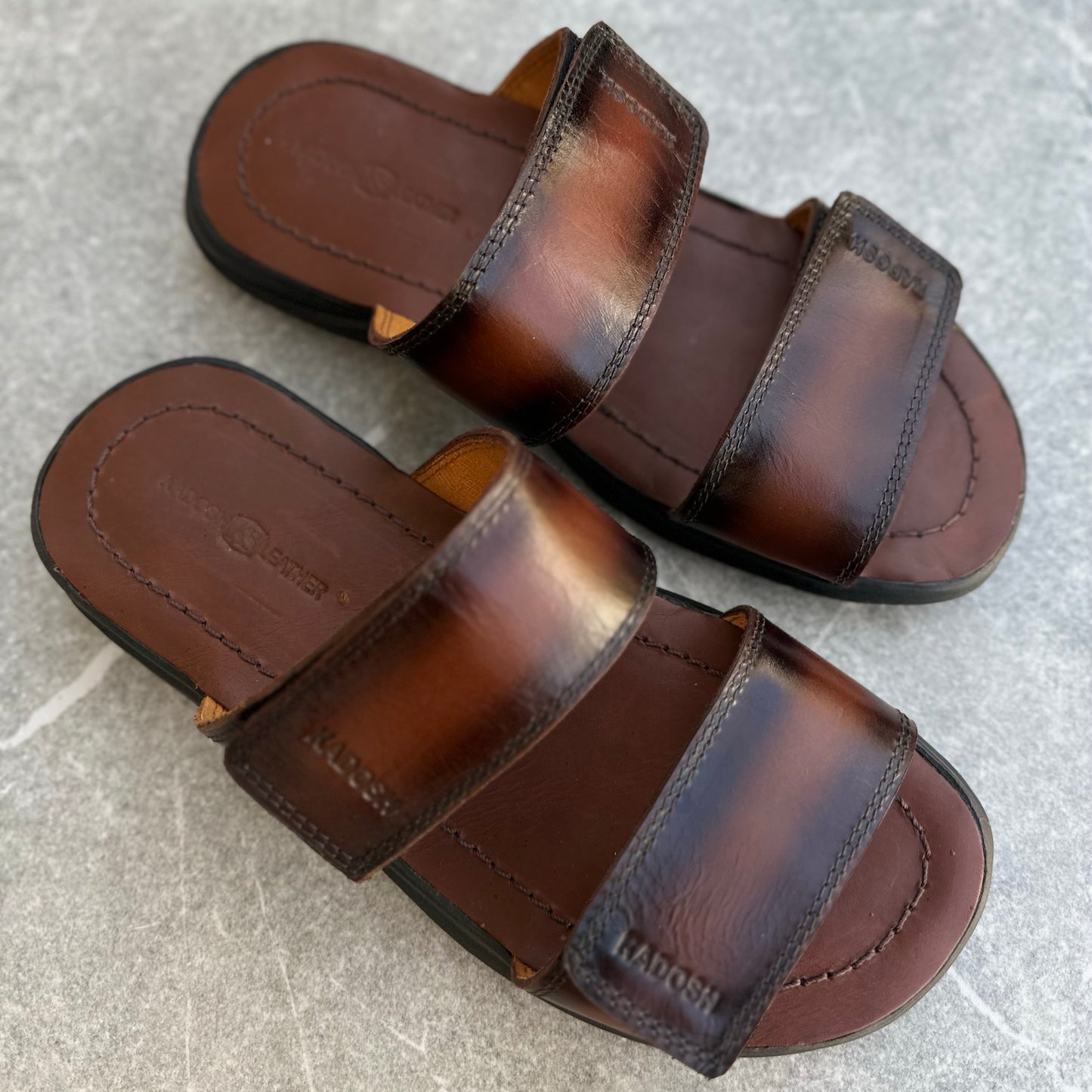 Últimas tallas-SANDALIAS CUERO MONARC CAFÉ CLARO - ENVÍO GRATIS
