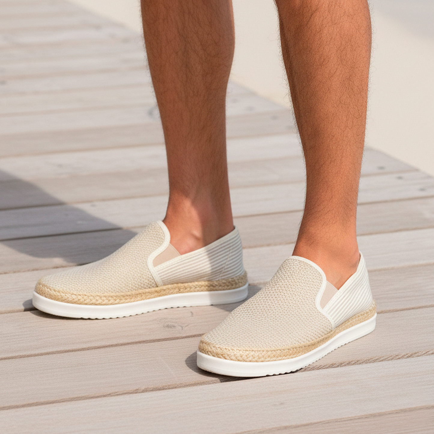 Últimas tallas - TENIS ESPADRILLA RAYAS BEIGE - ENVÍO GRATIS
