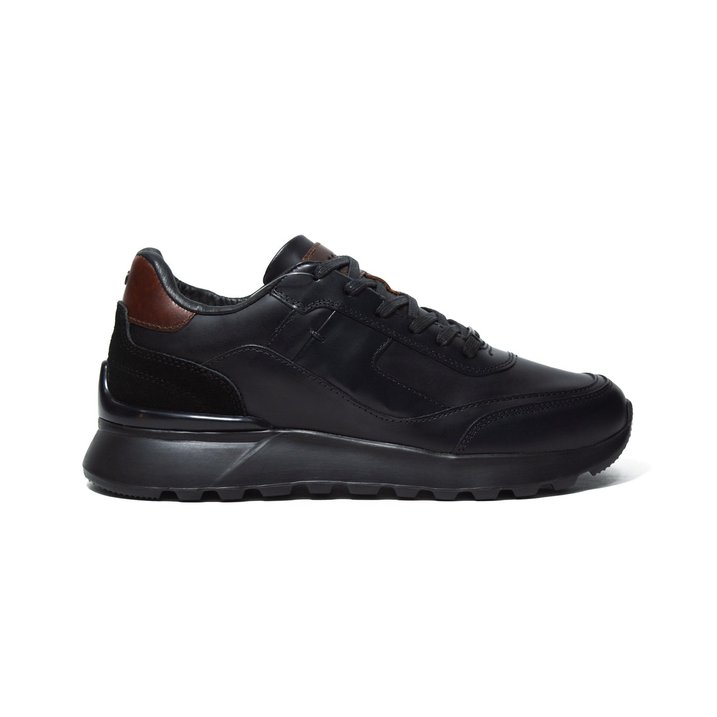 TENIS ESTOCOLMO CUERO NEGRO-ENVIO GRATIS