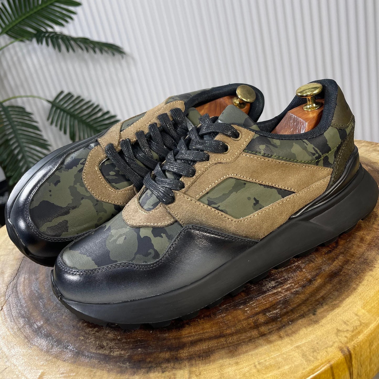 Últimas tallas- TENIS BOSTON CUERO MILITAR - ENVÍO GRATIS