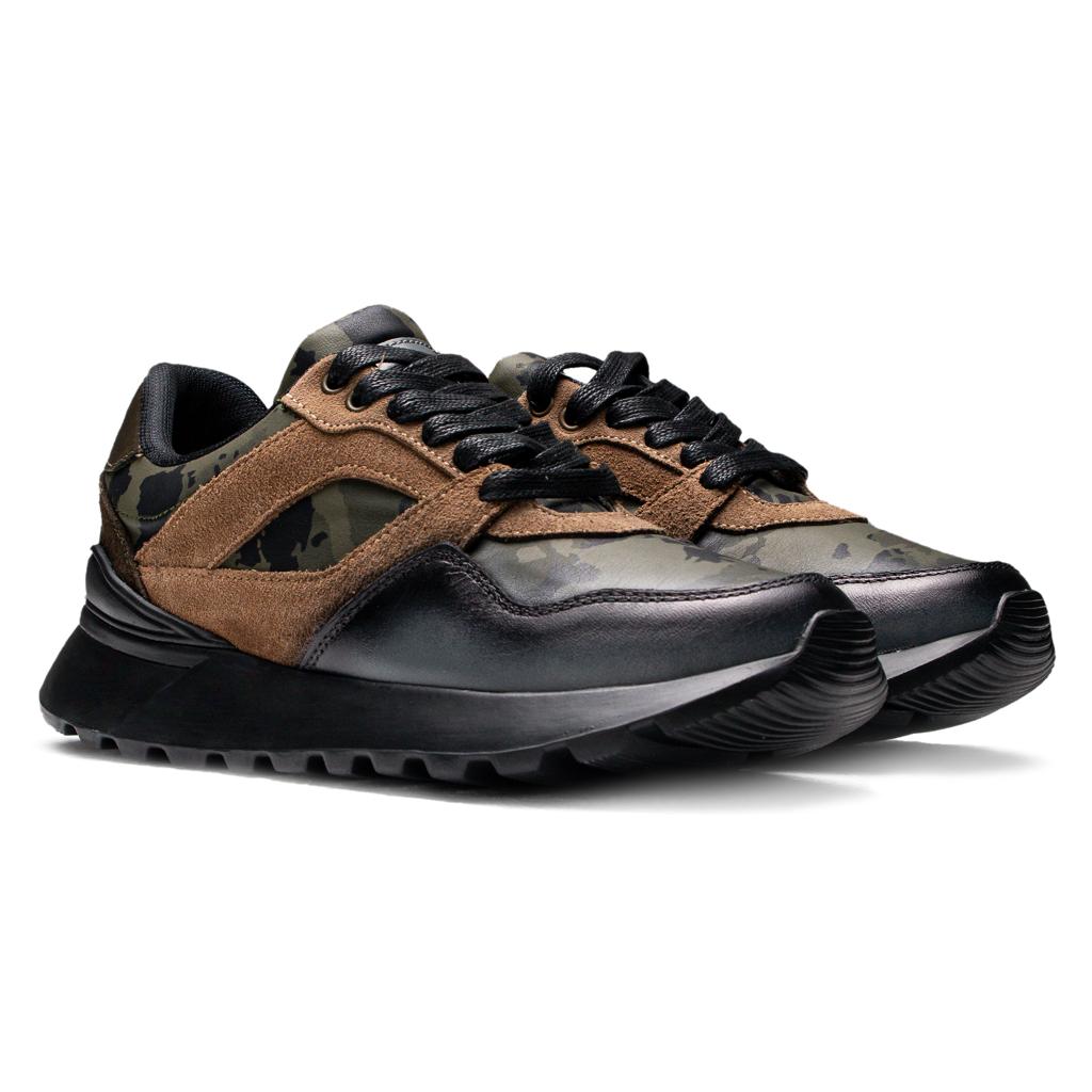 Últimas tallas- TENIS BOSTON CUERO MILITAR - ENVÍO GRATIS