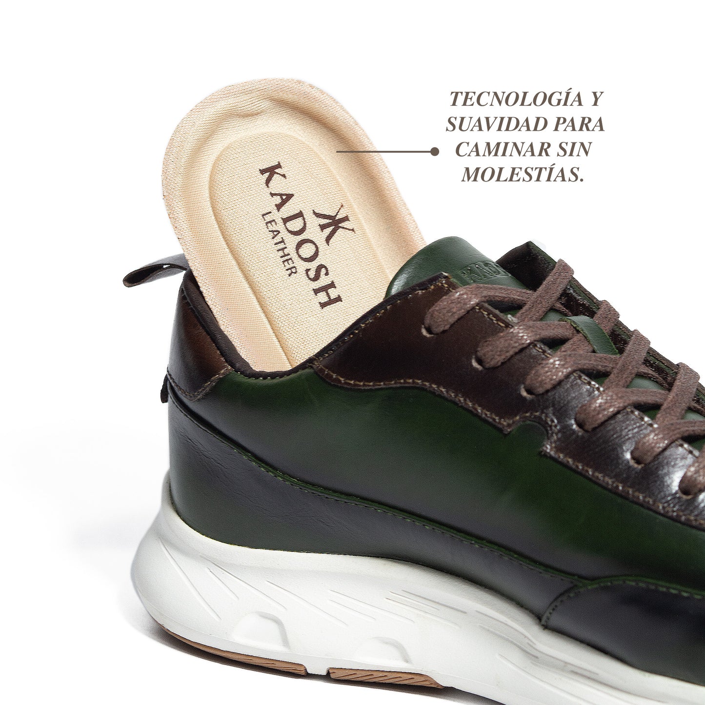 TENIS NAPOLES CUERO VERDE- ENVÍO GRATIS