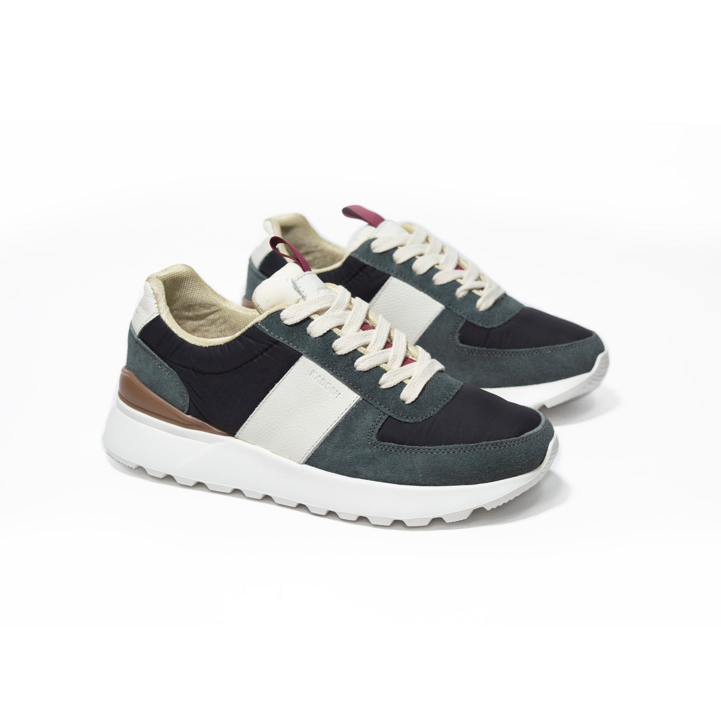 Últimas tallas - TENIS HOMBRE CUERO OXFORD NEGRO X BEIGE - ENVÍO GRATIS