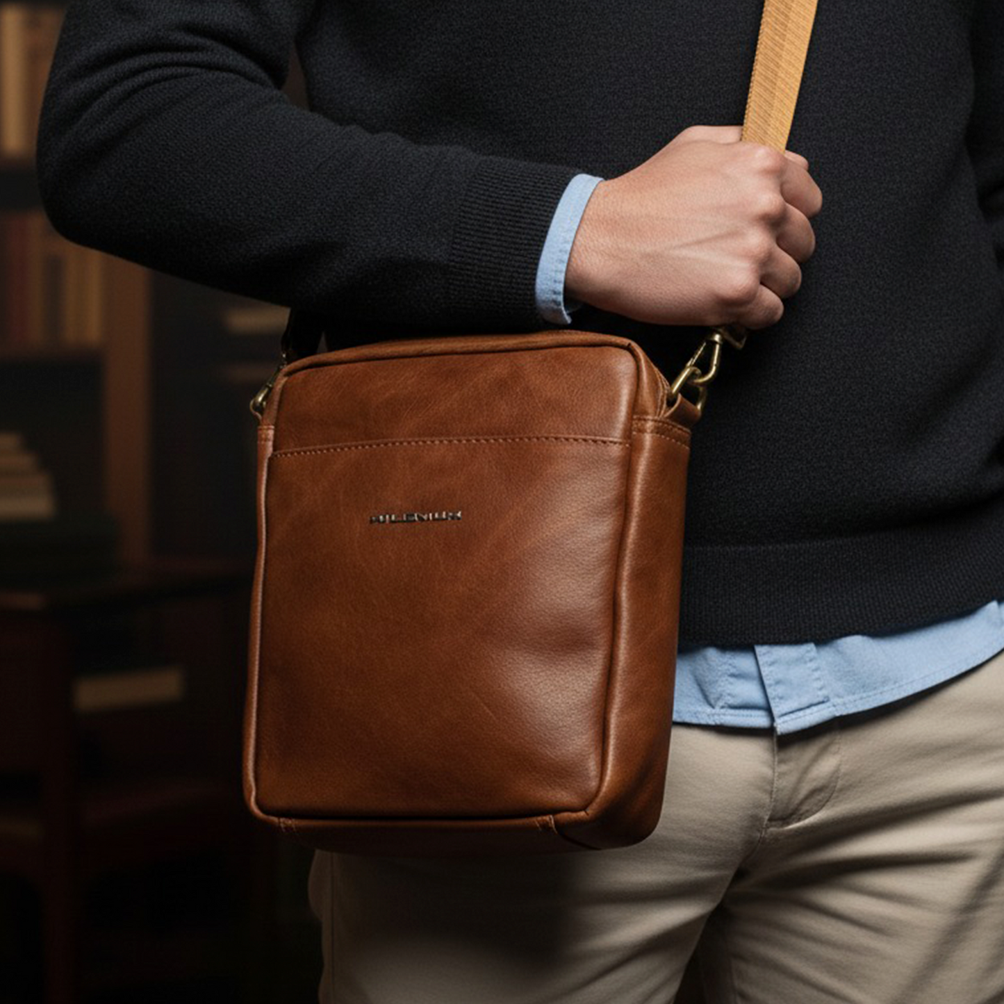 MANOS LIBRES LEATHER MIEL 100% CUERO - ENVÍO GRATIS