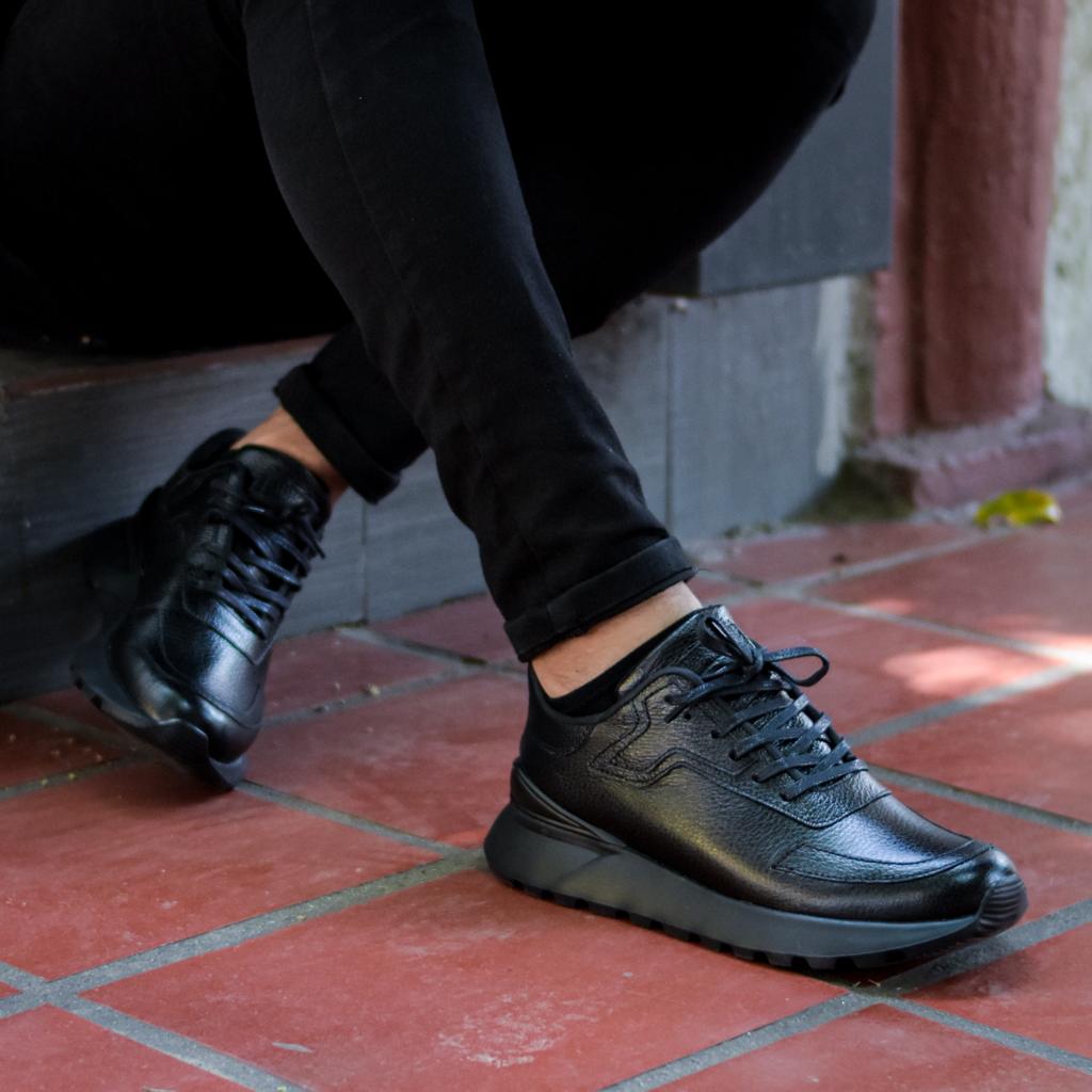 Últimas tallas- TENIS MOROCAN CUERO NEGRO - ENVÍO GRATIS