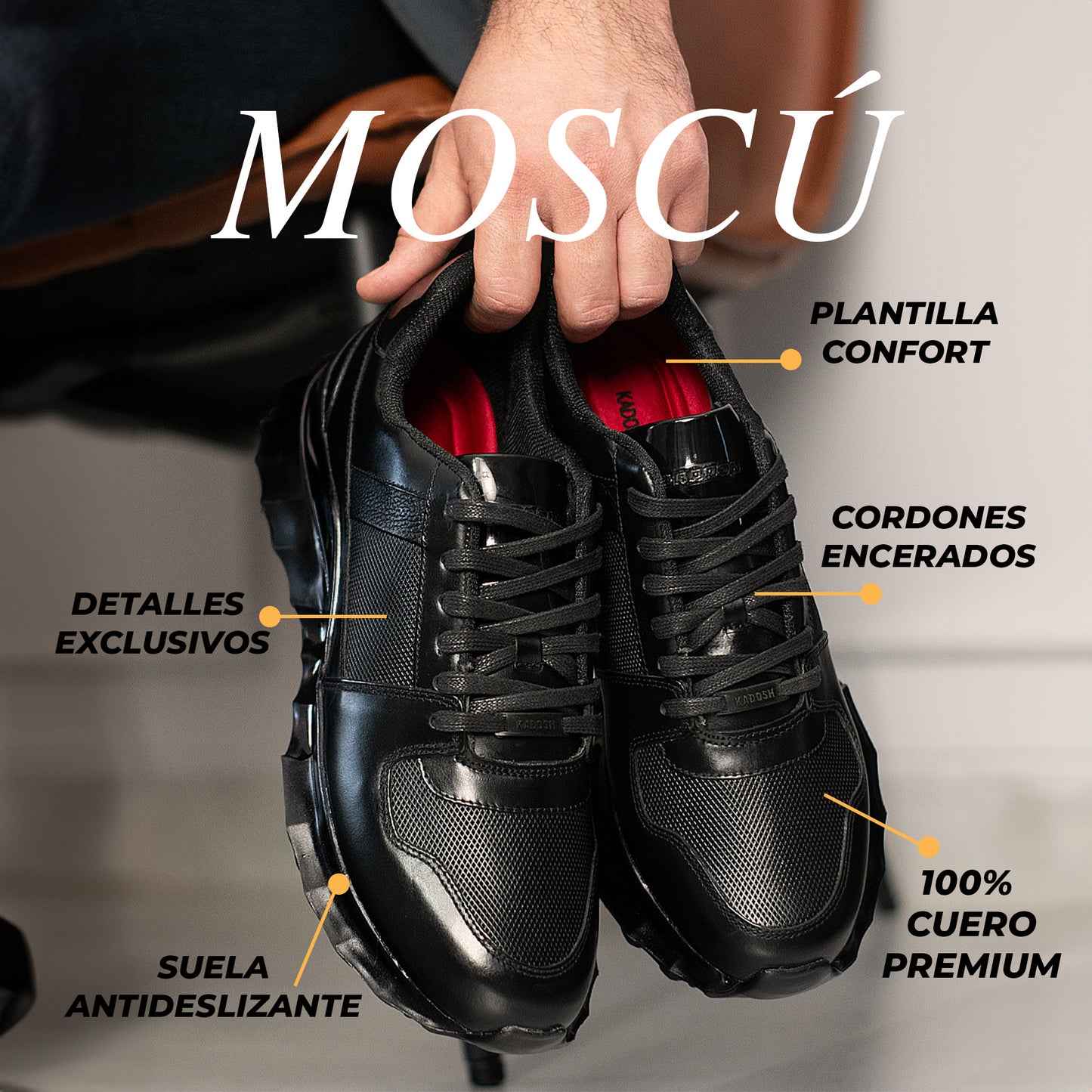 TENIS MOSCÚ CUERO CAFÉ - ENVÍO GRATIS