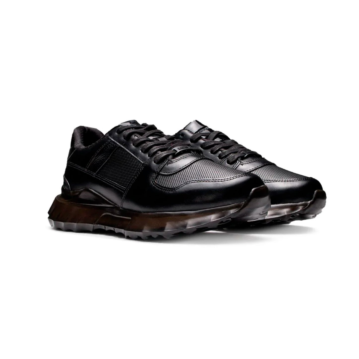 TENIS MOSCÚ CUERO NEGRO - ENVÍO GRATIS