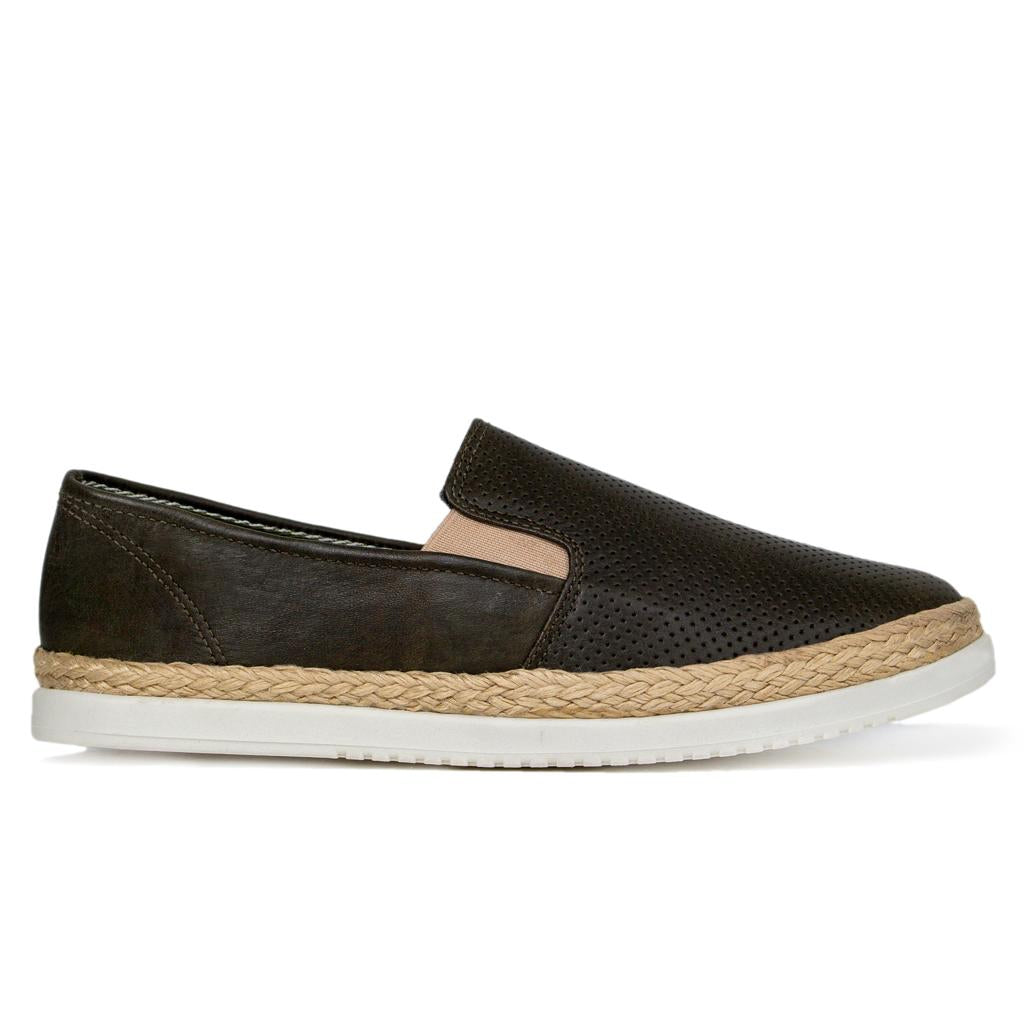 Últimas tallas - TENIS ESPADRILLA CUERO VERDE OSCURO