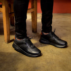 Últimas tallas - TENIS BOSTON CUERO NEGRO
