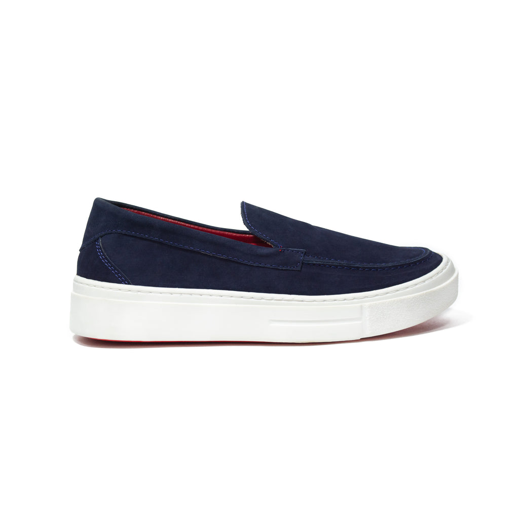 Últimas tallas -TENIS BERLÍN CUERO GAMUZA AZUL - ENVÍO GRATIS
