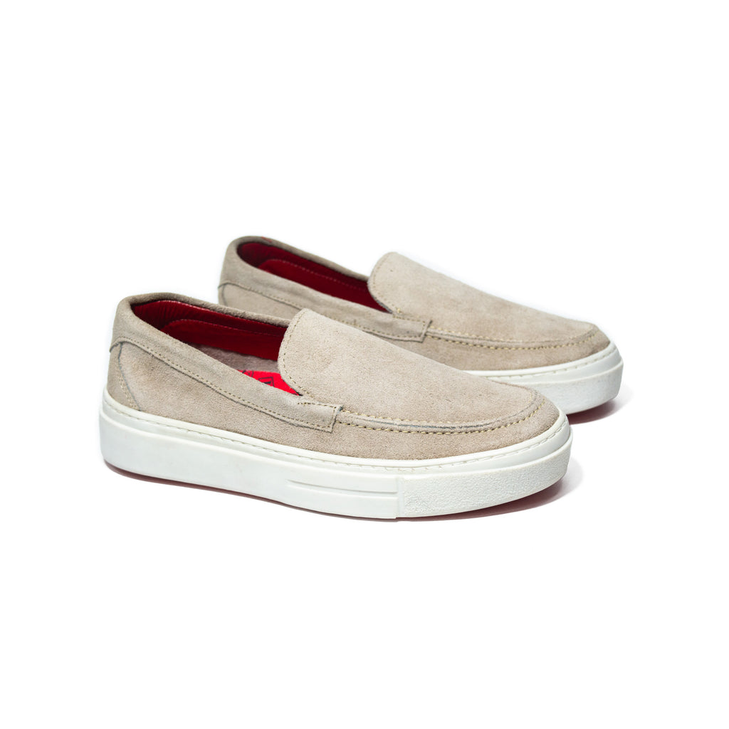 últimas tallas-TENIS BERLÍN CUERO GAMUZA TAUPE ENVIO GRATIS
