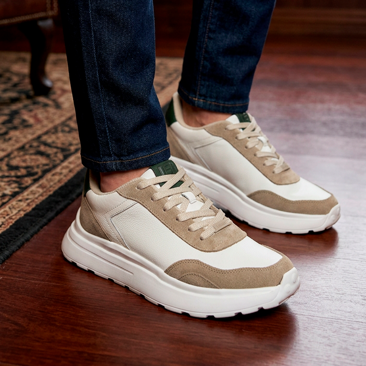 TENIS BILBAO BEIGE CUERO