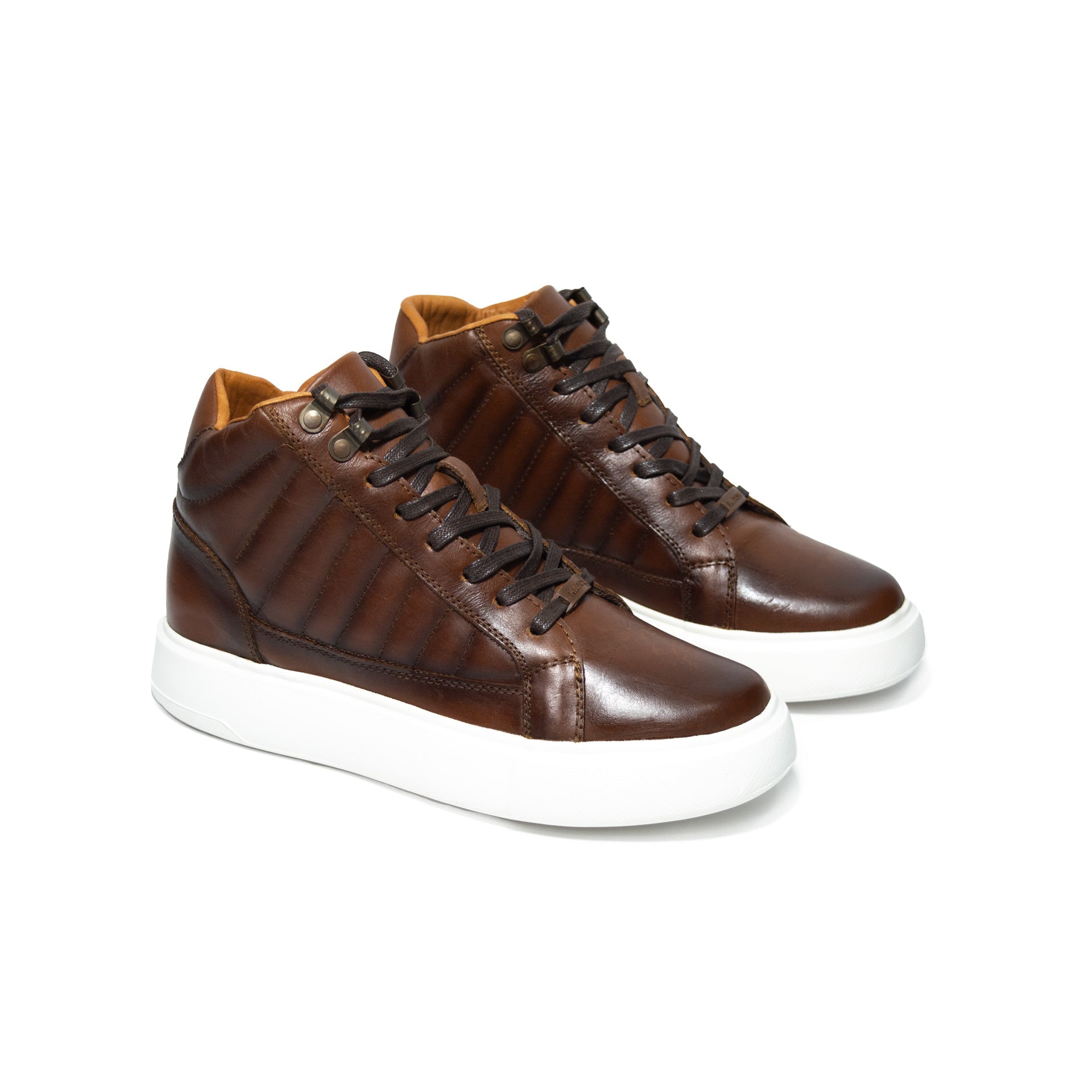 Últimas tallas - TENIS BOTA CUERO CAFÉ