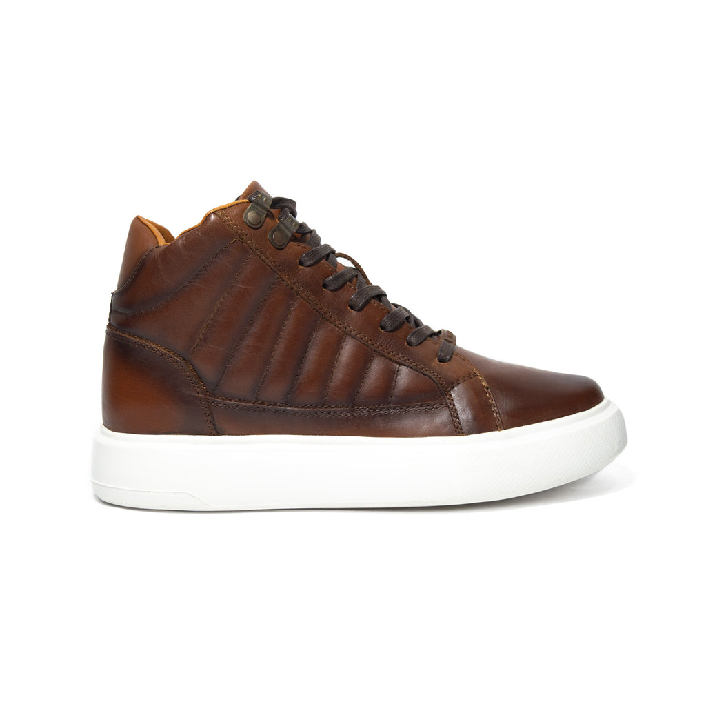 Últimas tallas - TENIS BOTA CUERO CAFÉ