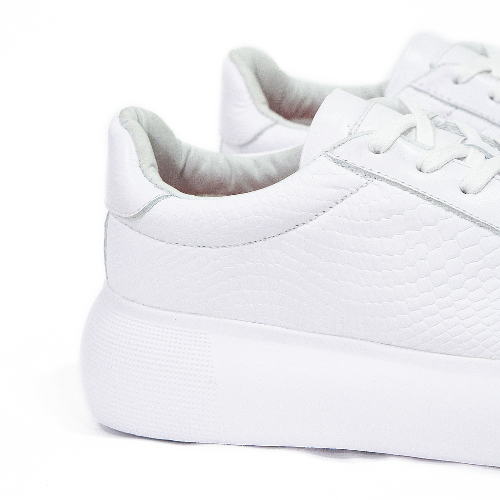 TENIS CABERNET CUERO GRABADO BLANCO - ENVÍO GRATIS