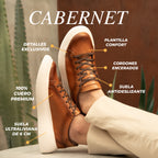 TENIS CABERNET CUERO GRABADO NEGRO - ENVÍO GRATIS