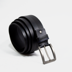 CINTURÓN CUERO NEGRO LISO