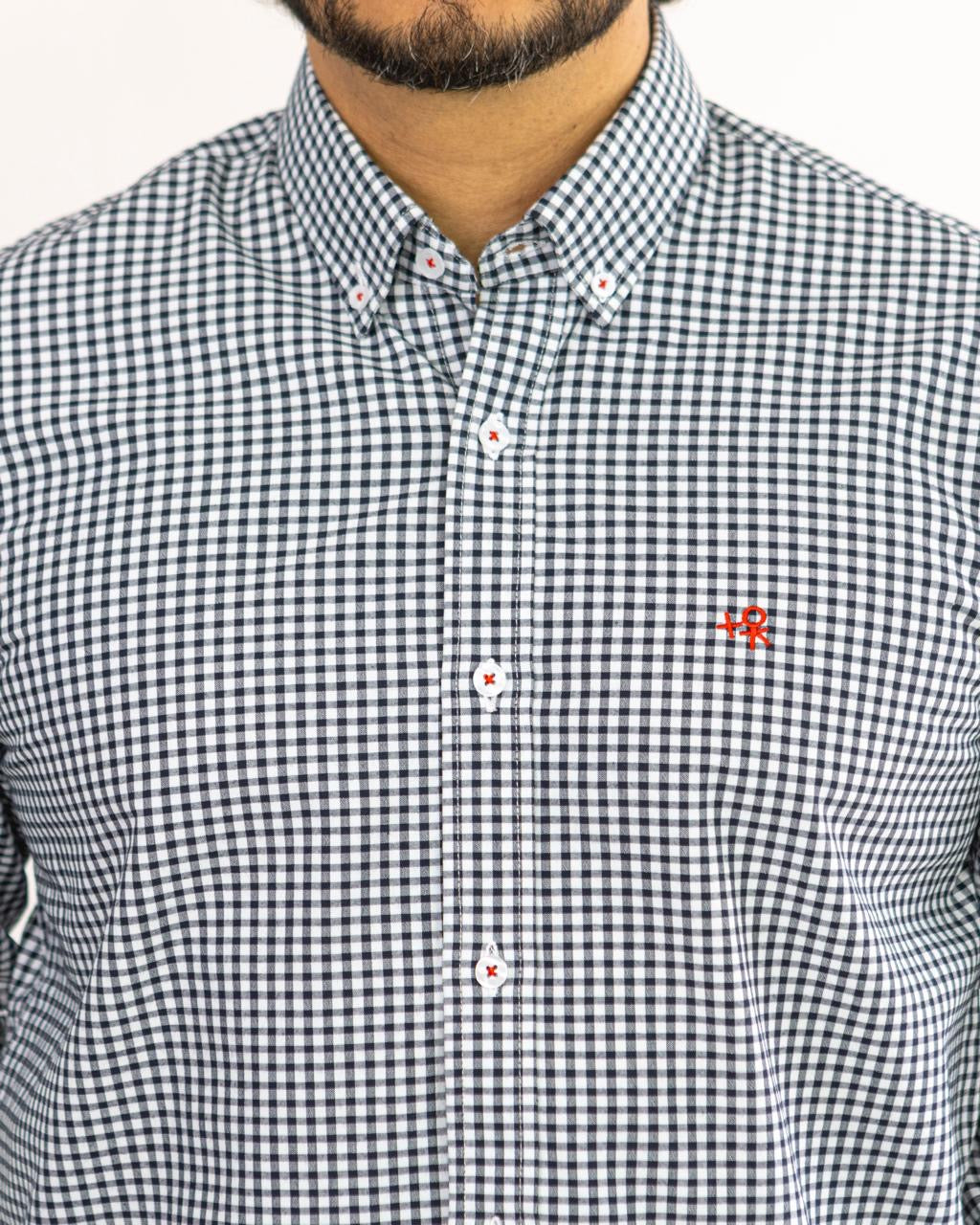 CAMISA MANGA LARGA CUADROS NEGRO