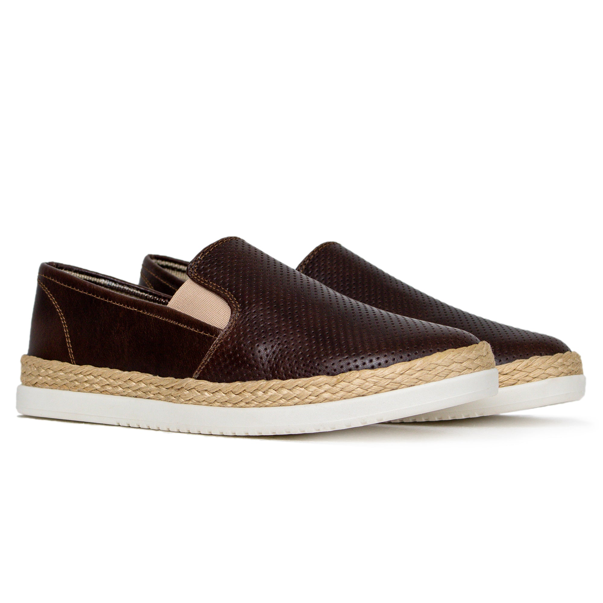 Últimas tallas - TENIS ESPADRILLA CUERO CAFÉ