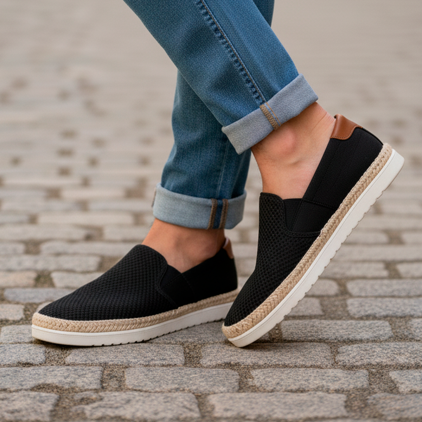 Últimas tallas - TENIS ESPADRILLA MALLA  NEGRA - ENVÍO GRATIS