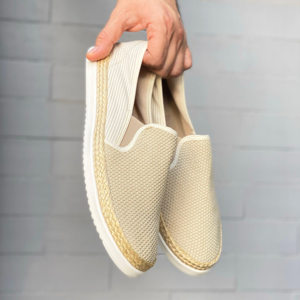Últimas tallas - TENIS ESPADRILLA RAYAS BEIGE