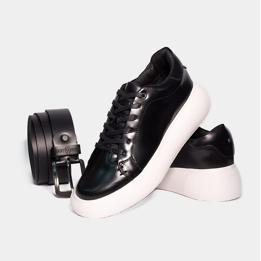 KIT SIGNATURE KONG CUERO NEGRO + CINTURON / ENVÍO GRATIS