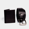 KIT EMBLEMA BILLETERA ANTIRROBO + CINTURON NEGRO - ENVÍO GRATIS