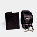 KIT EMBLEMA BILLETERA ANTIRROBO + CINTURON NEGRO - ENVÍO GRATIS