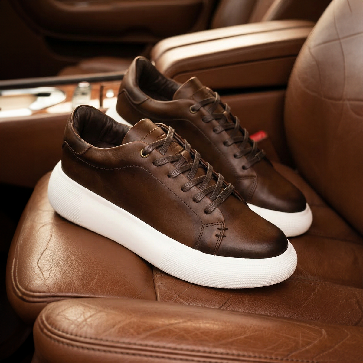 TENIS KONG CUERO COGNAC