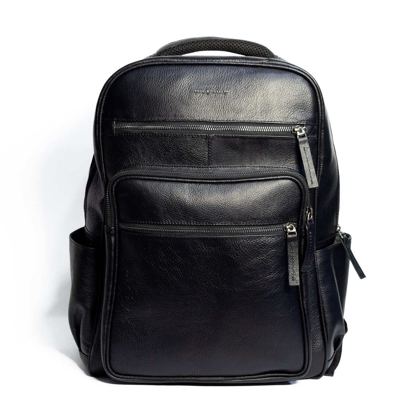 MORRAL ARTESANO 100% CUERO NEGRO  - ENVÍO GRATIS