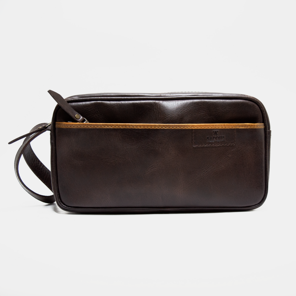 ORGANIZADOR DE VIAJE CUERO CAFÉ