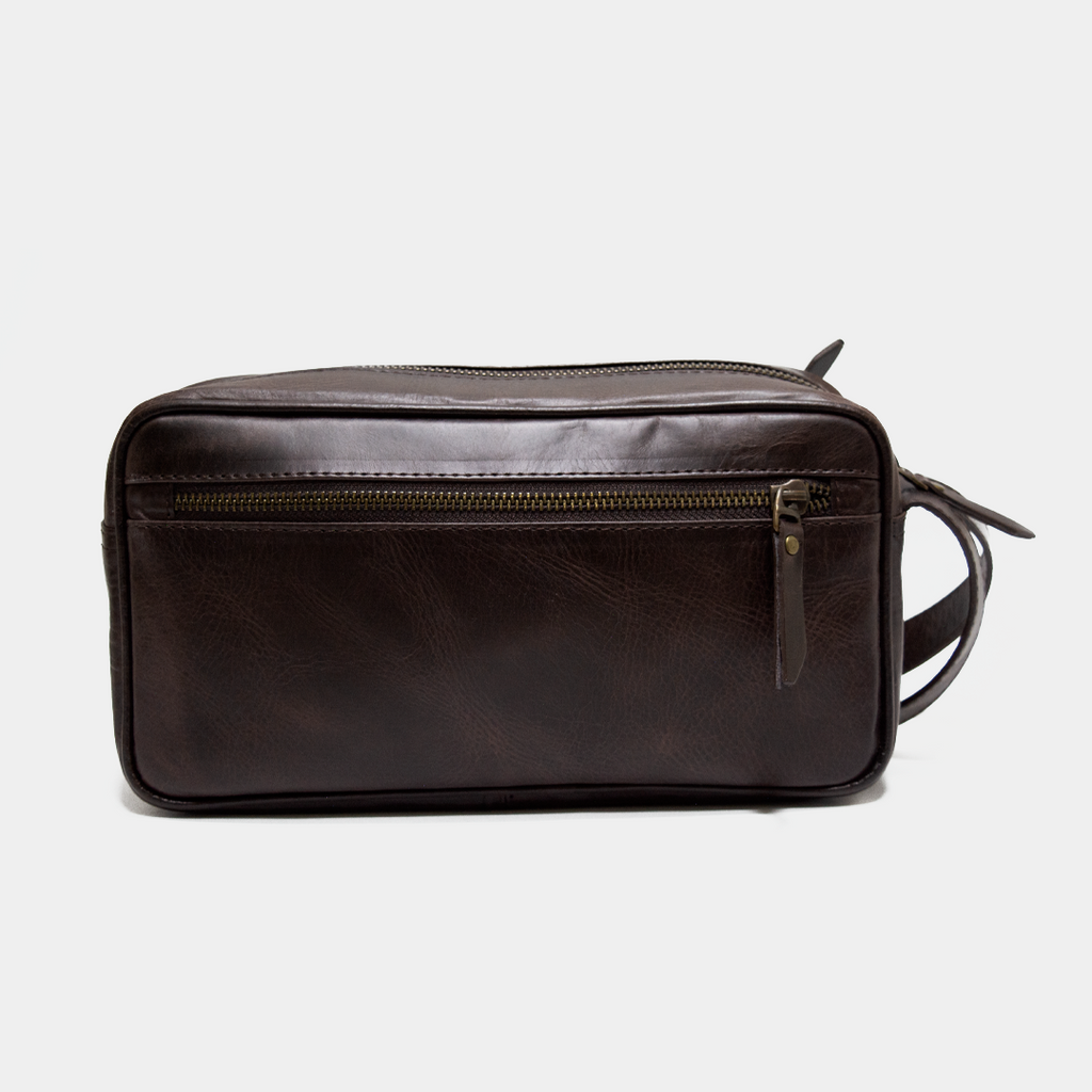 ORGANIZADOR DE VIAJE CUERO CAFÉ