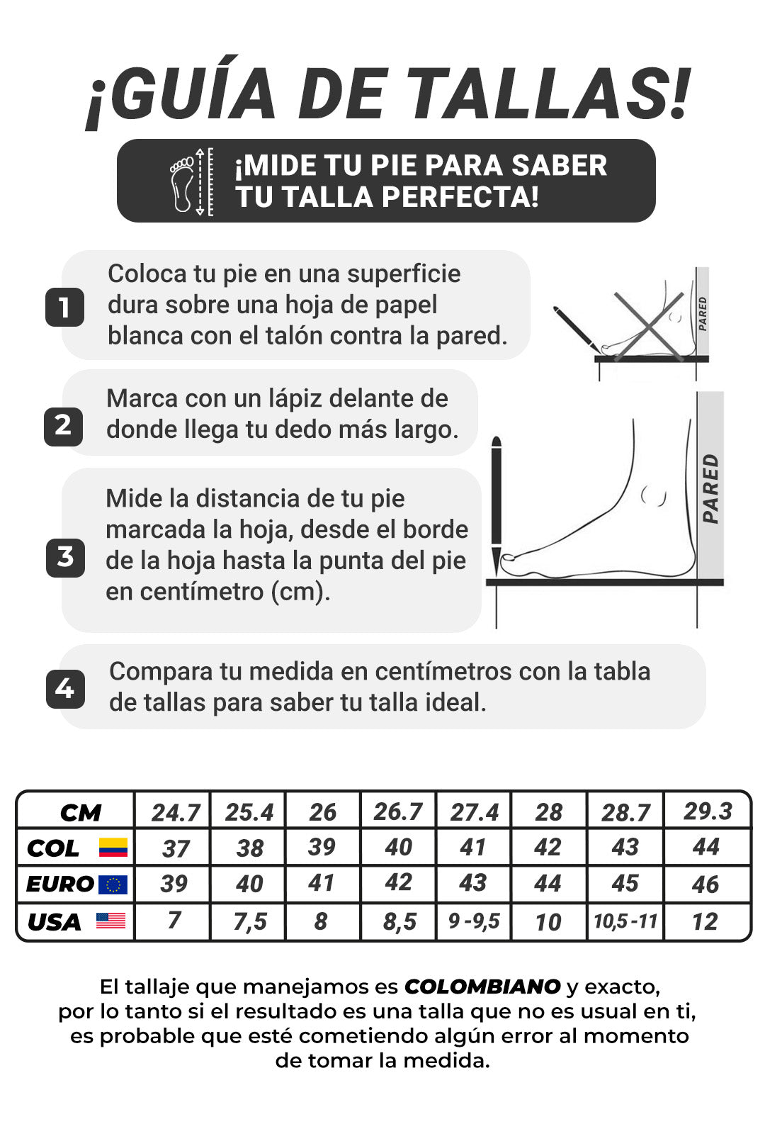 Guía de tallas