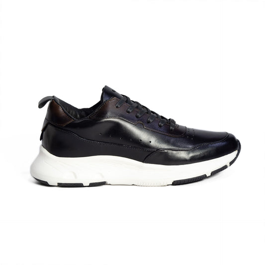 TENIS NAPOLES CUERO NEGRO - ENVÍO GRATIS
