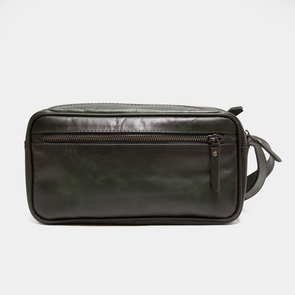 ORGANIZADOR DE VIAJE CUERO VERDE