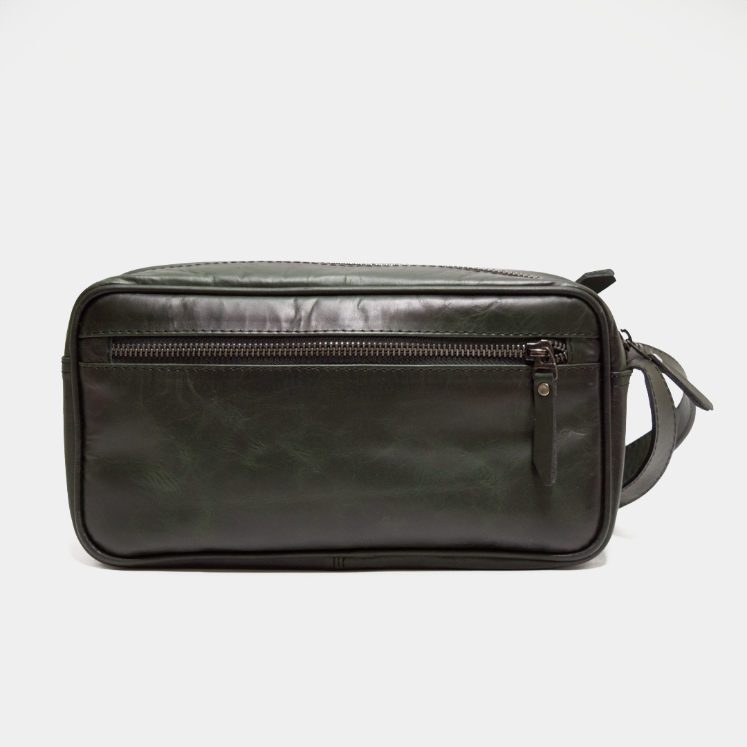ORGANIZADOR DE VIAJE CUERO VERDE