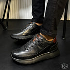 Últimas tallas -TENIS ESTOCOLMO CUERO NEGRO