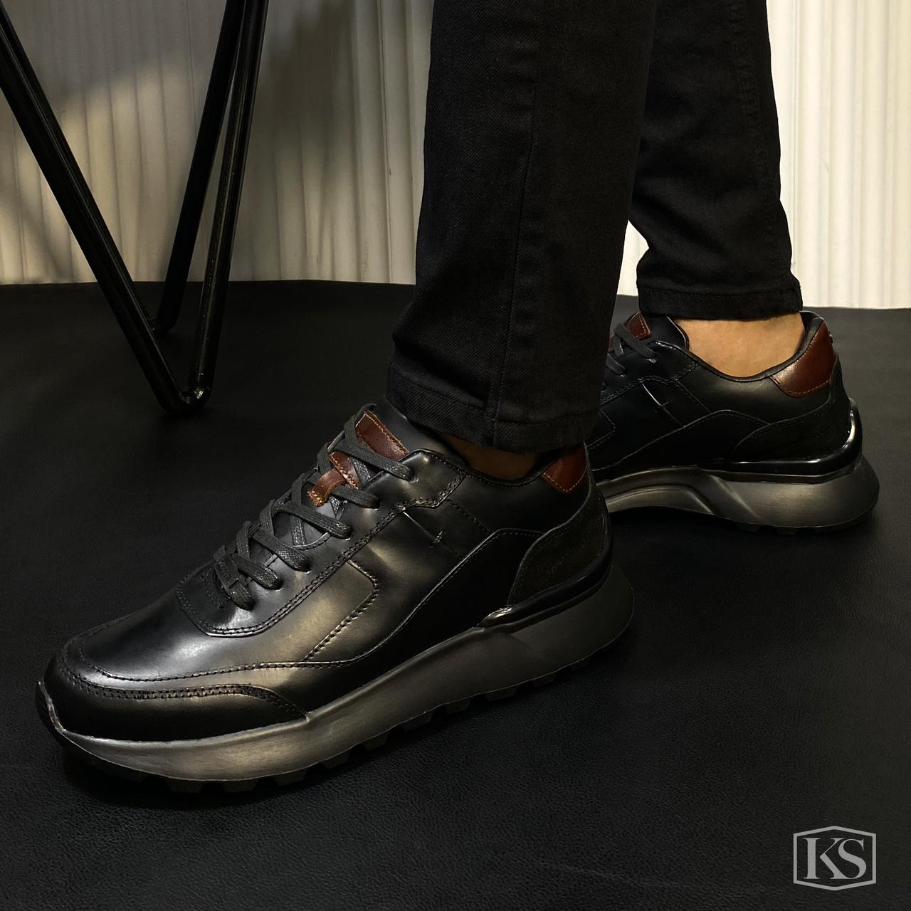Últimas tallas -TENIS ESTOCOLMO CUERO NEGRO