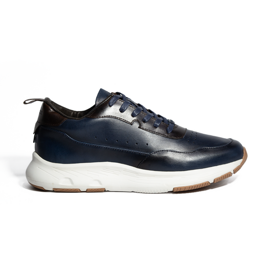 TENIS NAPOLES CUERO AZUL- ENVÍO GRATIS