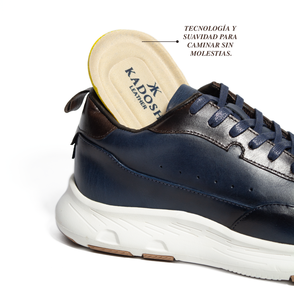 Últimas tallas -TENIS NAPOLES CUERO AZUL- ENVÍO GRATIS
