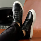 TENIS MONACO CUERO NEGRO - ENVÍO GRATIS